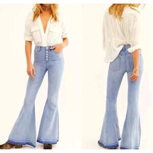 We the Free Irreplaceable Flare Bell Bottom Jeans Womens 24 High Rise Button Fly